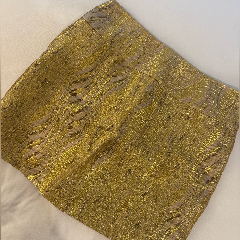 NWT BCBG Gold Metallic Women's Skirt